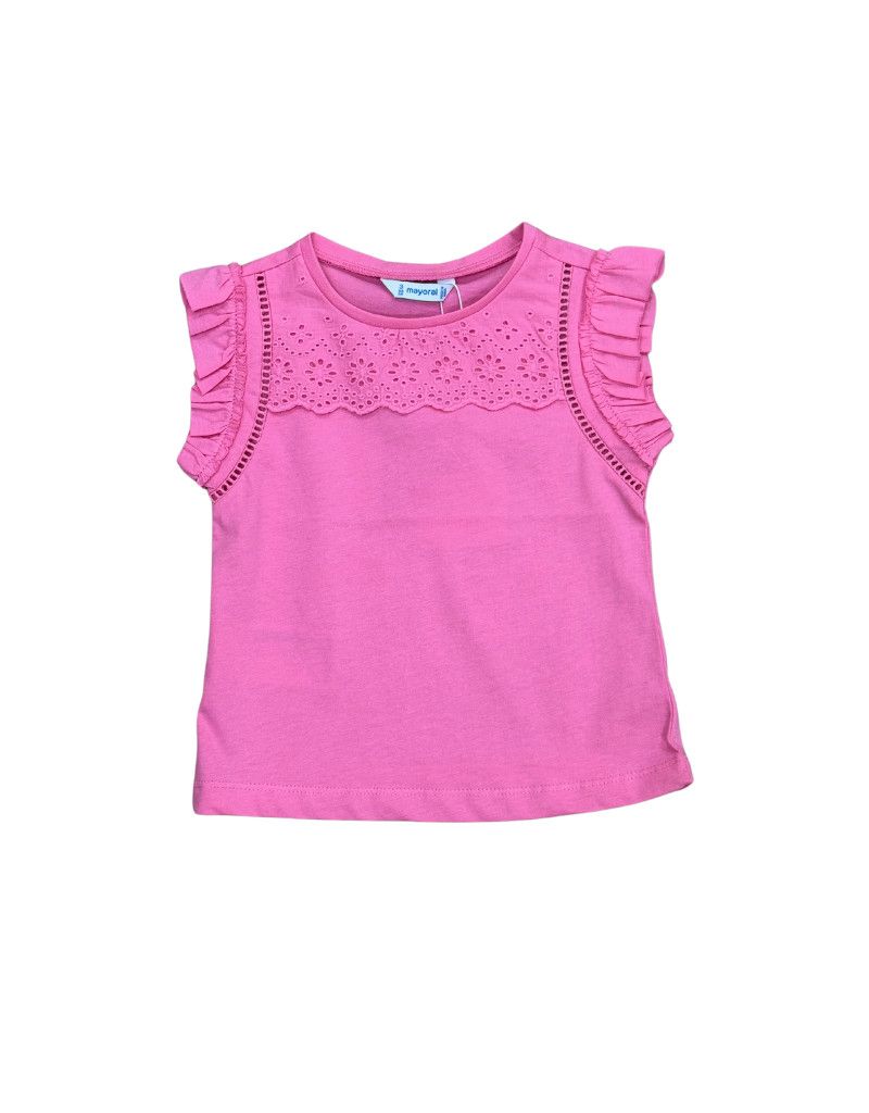 Pink Top With Eyelet Chest