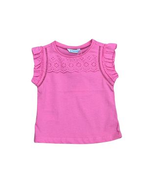 Pink Top With Eyelet Chest