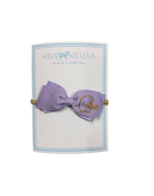 Lavender Bow W/Gold Helmet(Bow Headband)