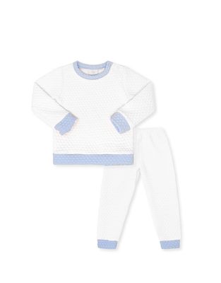 Quilted Sweatsuit, Worthington White/Windy Blue