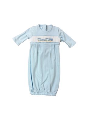 Train Knit Gown Light Blue  0-3m