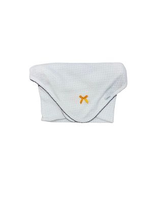 Paty White Blanket With Trim White With Purple And Gold