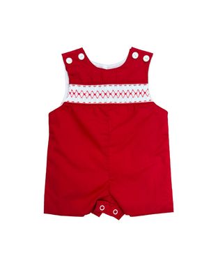 Red Jackson Shortall with White Smocking