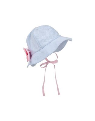Pippa Petal Hat, Breakers Blue Seersucker