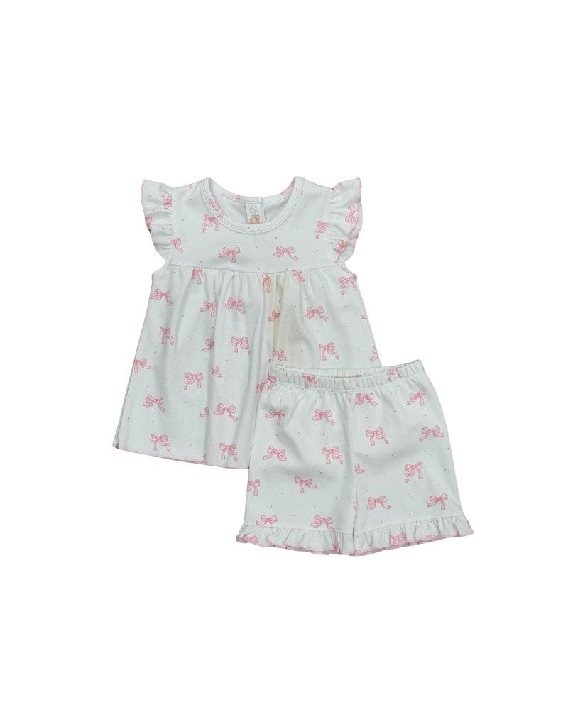Pretty Bows Ruffle Short PJ Set