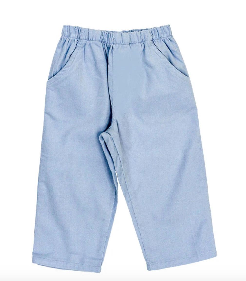 Light Blue Cord Elastic Pants, Size: 12M