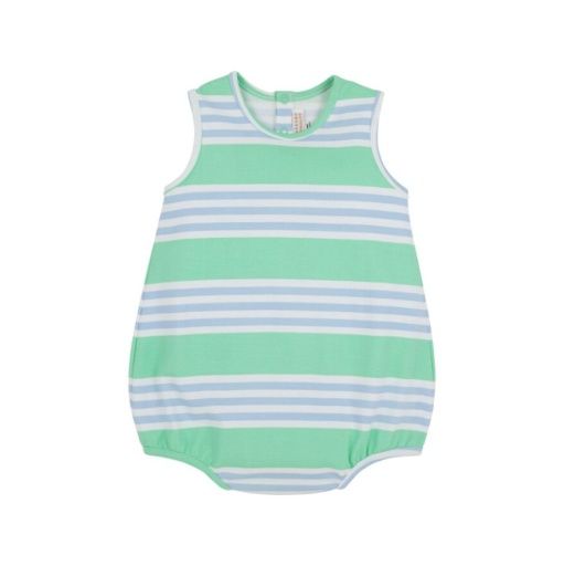Patton Play Bubble, Pima Grace Bay Green Saddle Ridge Stripe, Size: 0/3m