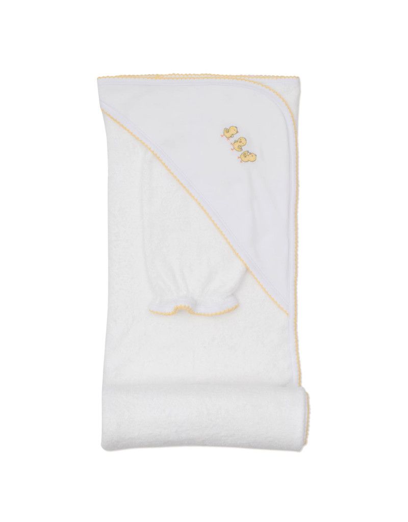 Hooded Towel w/Mitt Set, Cheery Chicks
