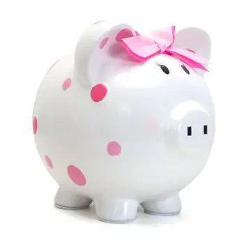 Pink Multi Dot Piggy Bank