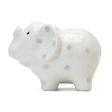 Grey Polka Dot Elephant Piggy Bank