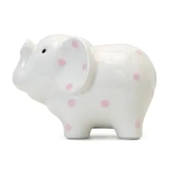 Pink Polka Dot Elephant Piggy Bank.