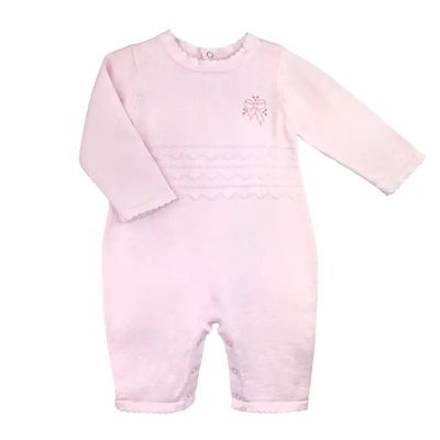 Bow Diamond Knit Longall - Pink