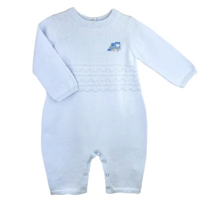 Embrd Train Knit Longall - Blue