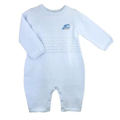 Embrd Train Knit Longall - Blue