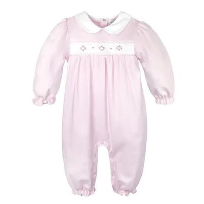 Pink Smocked Knit Longall