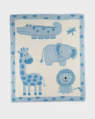Blue Jungle Baby Blanket