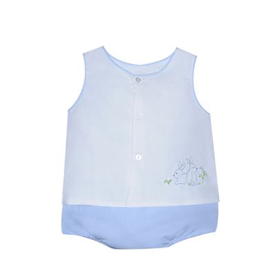Blue Peyton Diaper Set-Bunnies