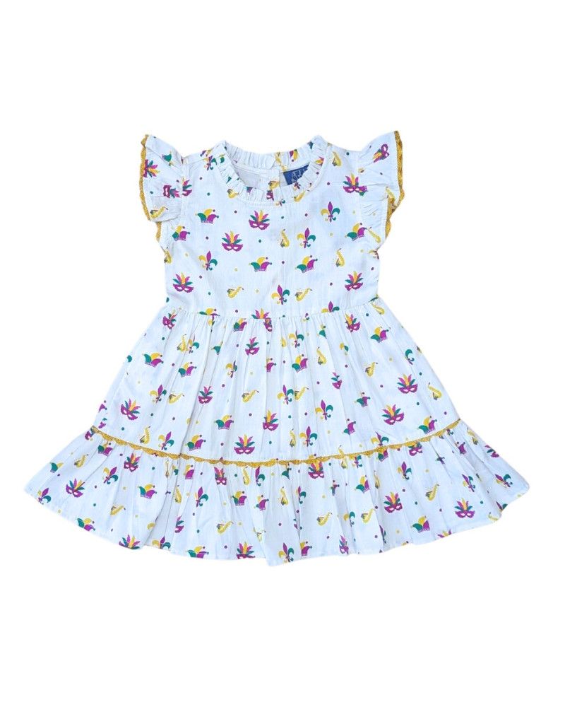 Mardi Gras Medley Ruffle Dress