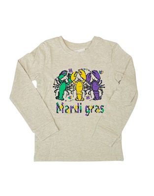 Long Sleeve Mardi Gras Crawfish Tee