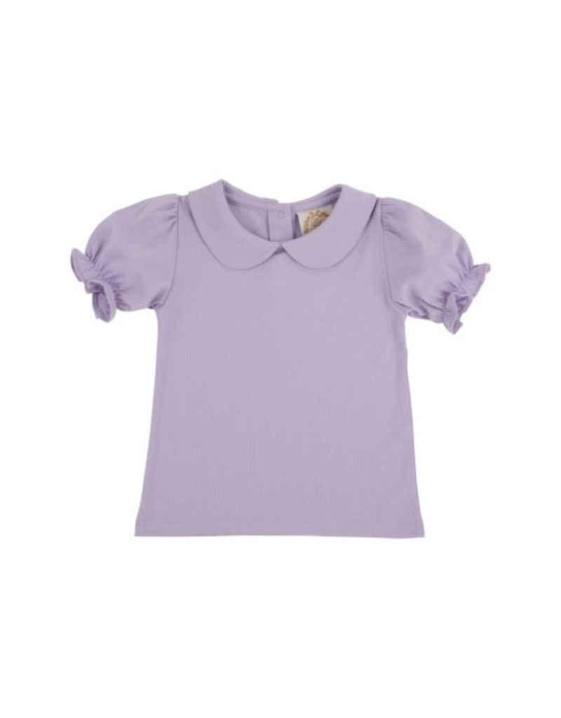 Maudes SS Peter Pan Collar Pima Shirt. Lauderdale Lavender