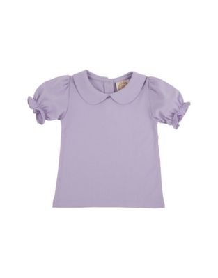Maudes SS Peter Pan Collar Pima Shirt. Lauderdale Lavender