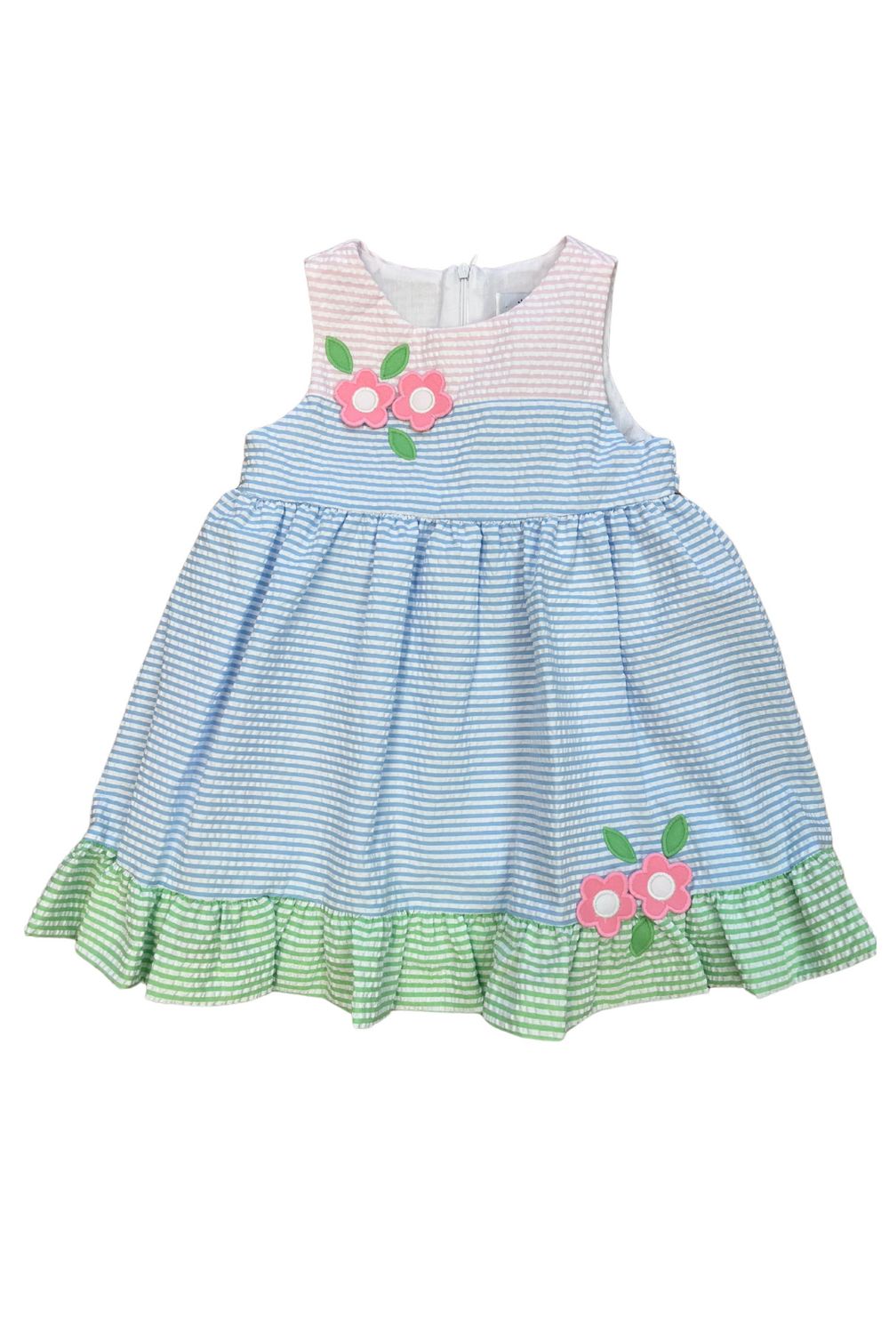 Seersucker Dress  w Flowers