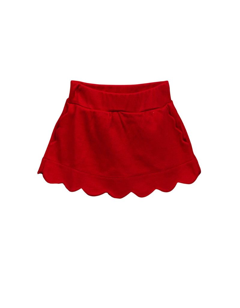 Red Scallop Pima Skort