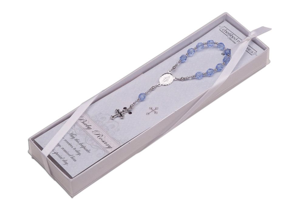Sterling Silver Blue Baby Rosary