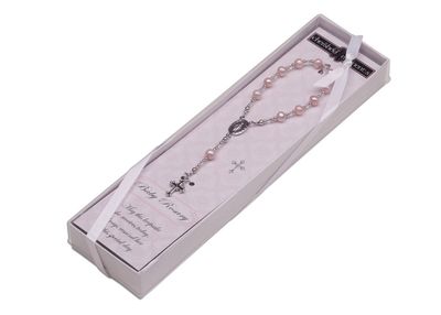 Sterling Silver Pink Baby Rosary