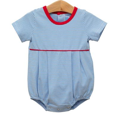 Bentley Bubble Cornflower Stripe/ Red