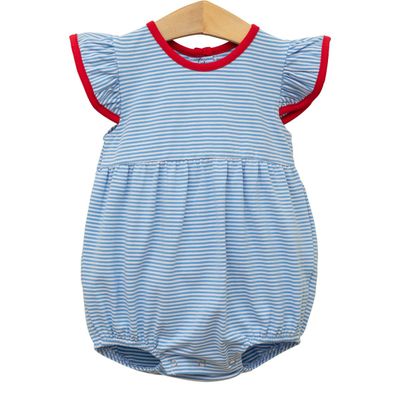 Lucy Bubble- Cornflower Stripe/Red