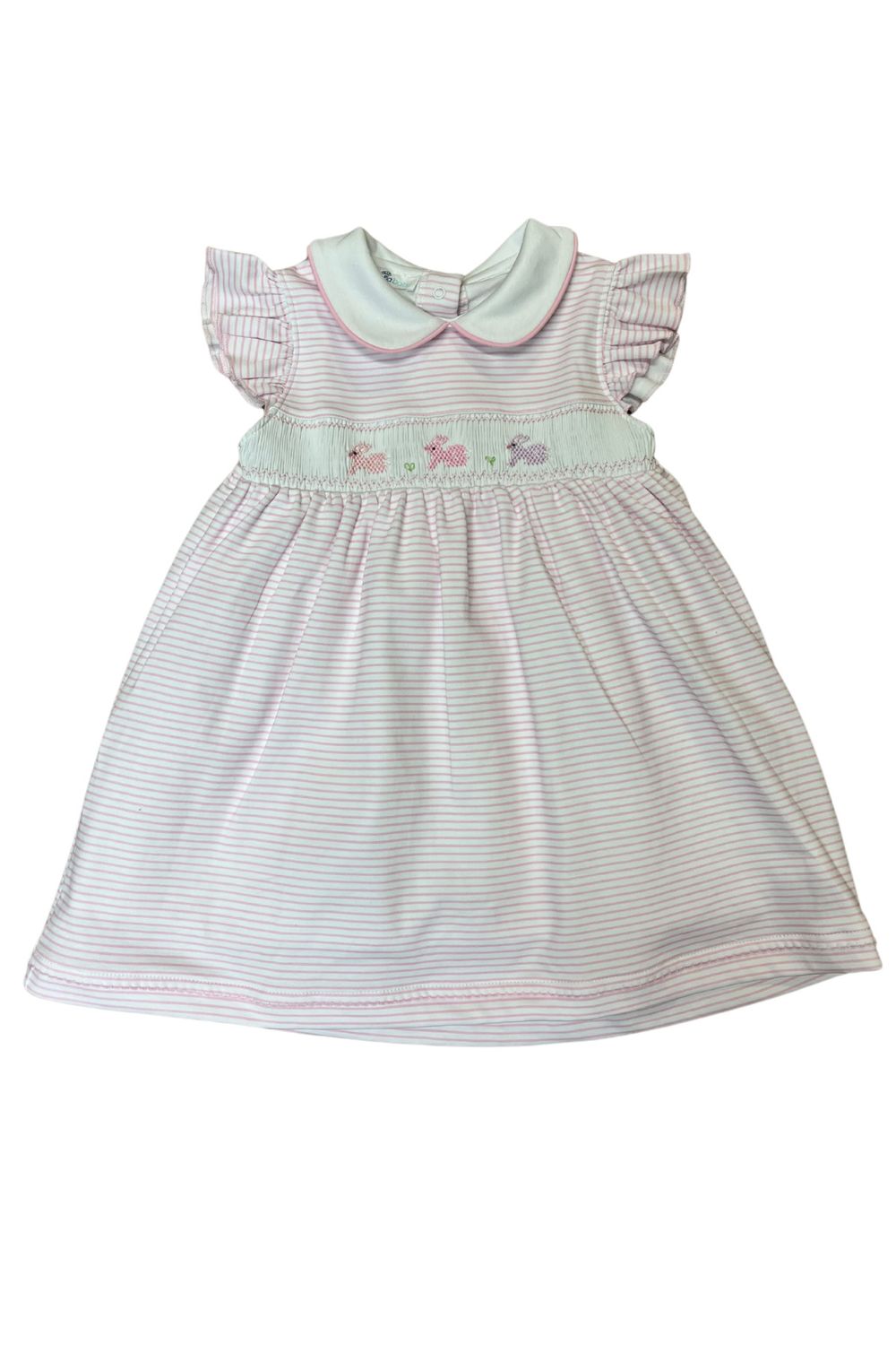 Hoppity Hop Smocked Flutters Dress-Pink
