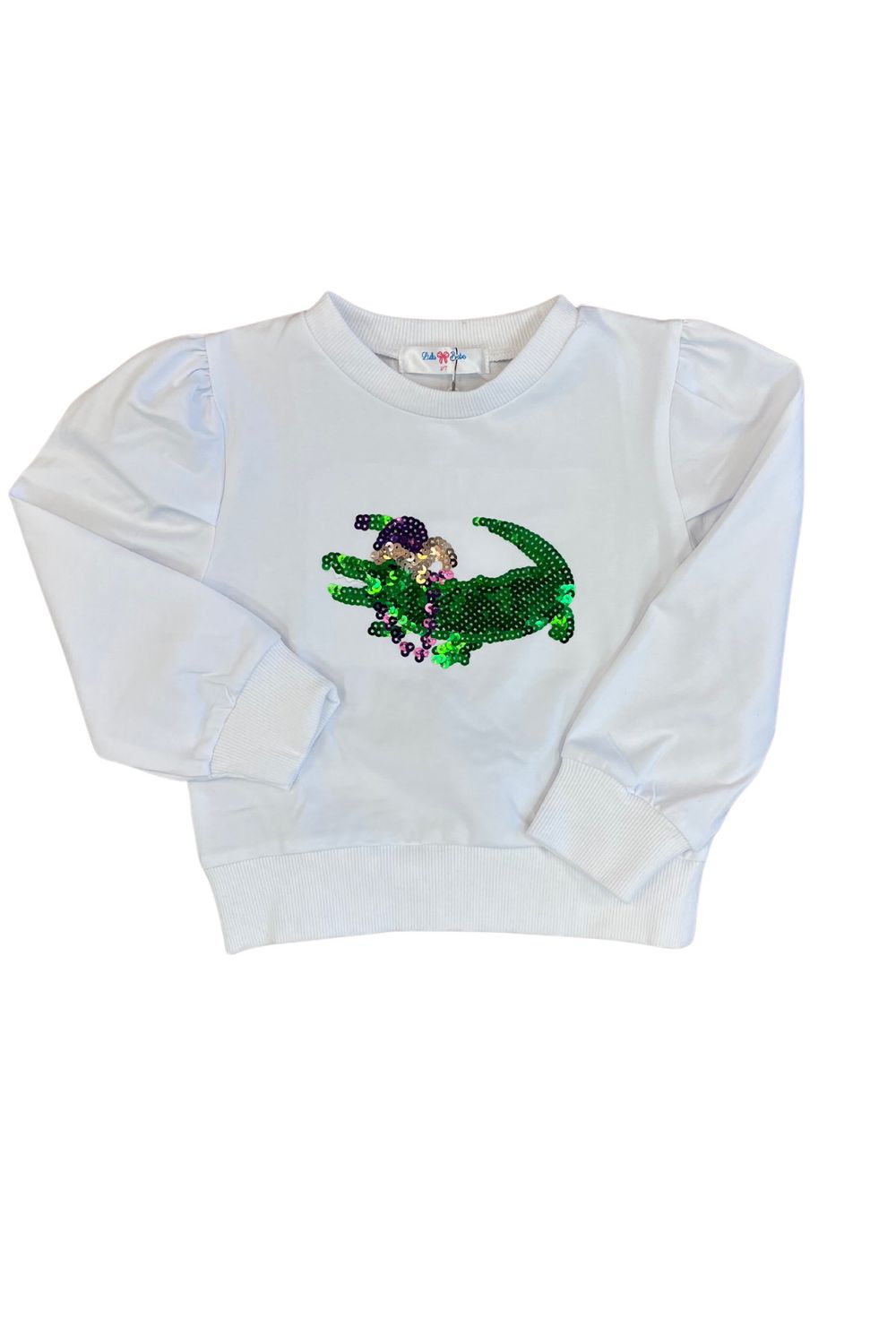 Sequin Mardi Gras Alligator Top
