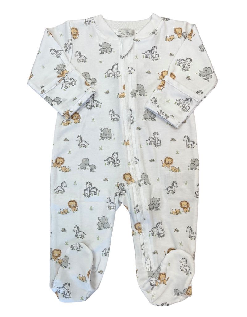 Baby Jungle Printed Zip Footie