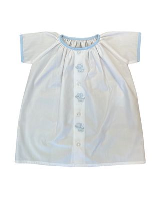 White/Blue Daygown w/ Embroidered Elephant