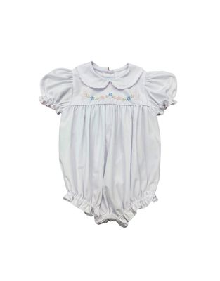 White Bubble w/ Pink Trim &amp; Bird Emb (612)