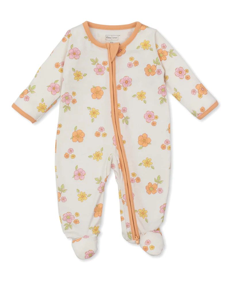 Blushing Blossom Zip Footie