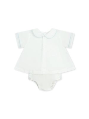 Dapper Diaper Set, Blessing White/ Blue