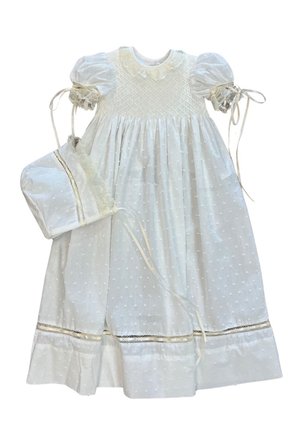 Margaret Daygown w/ Hat, Blessing White/ Ecru