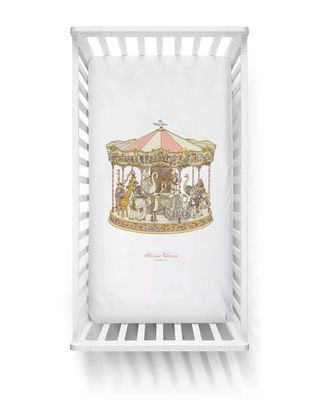 Satin Fitted Sheet, Carousel Pink
