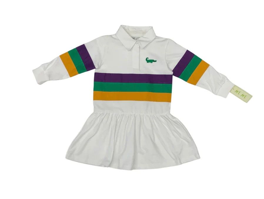 Mardi Gras Rugby Long Sleeve Dropwaist Dress