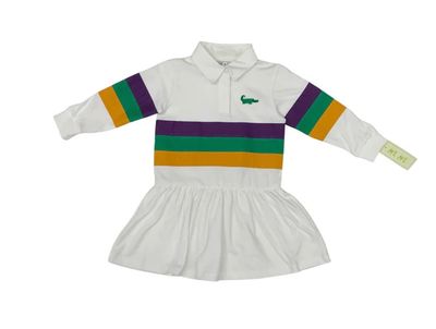 Mardi Gras Rugby Long Sleeve Dropwaist Dress