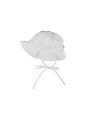 White Hat with Bow Trim