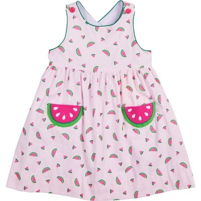 Watermelon Seersucker Dress