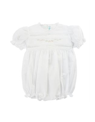 Floral Bullions And Lace Romper White