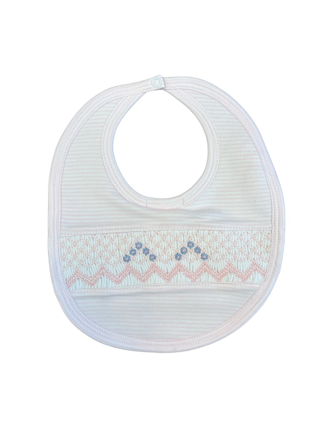 Pink and Blue Smocked Bib