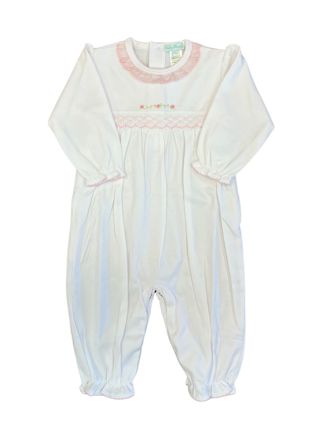 Rosevine Conv Gown, White w/ Pink