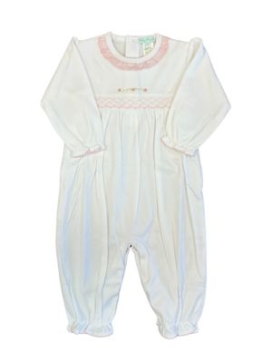 Rosevine Conv Gown, White w/ Pink