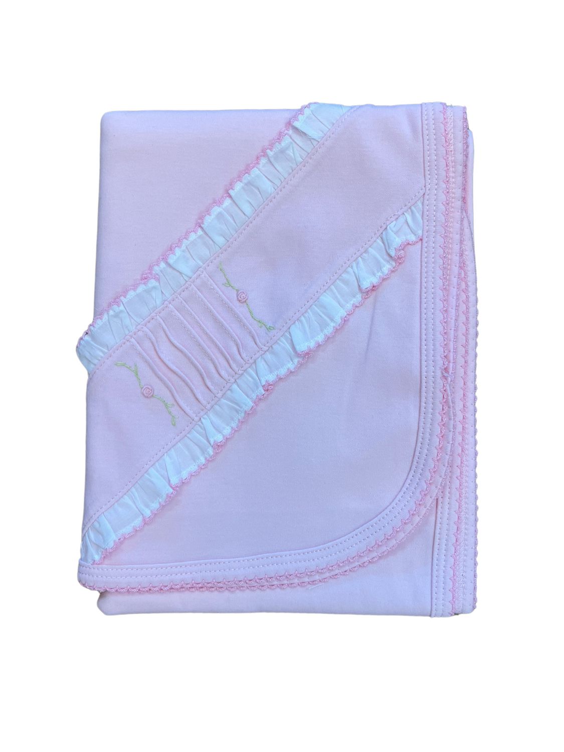 Pink Feather and Rose Bud Blanket