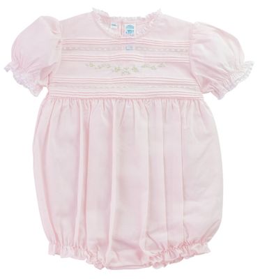 Floral Bullions And Lace Romper Pink